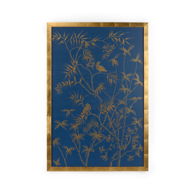 Gold Buckhead Panel On Blue A Print
