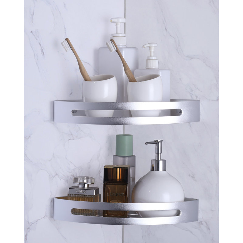 Wall Mounted Triangle Baskets, Silver Storage Basket For Bathroom And Kitchen, Silver