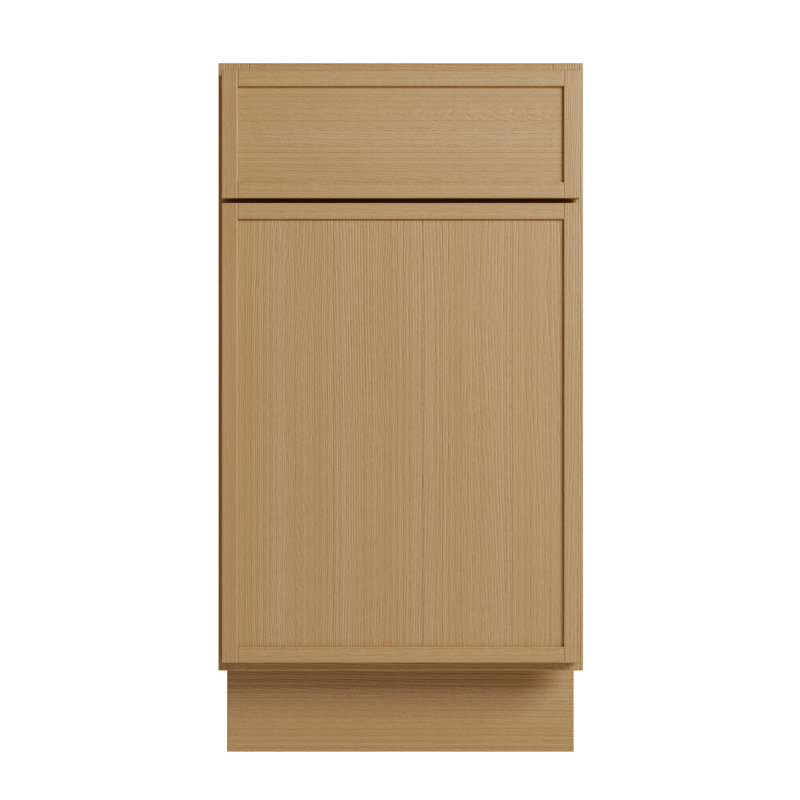 Armoire de cuisine moderne en chêne blanc avec boîte en contreplaqué, tiroirs et charnières à fermeture en douceur, agencements personnalisés