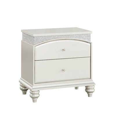 Gemma 2-Drawer Nightstand in Platinum