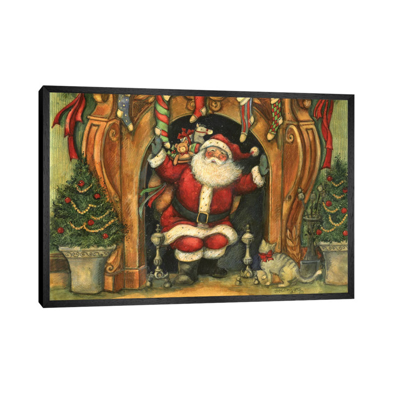 Down The Chimney by Susan Winget - Gallery-Wrapped Canvas Giclée on Canvas, 66.04 cm H x 45.72 cm W, Black Floater Frame