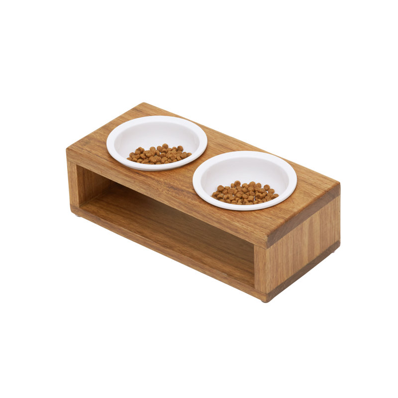 Teamson Pets Elevated 2- Dish Pet Feeder