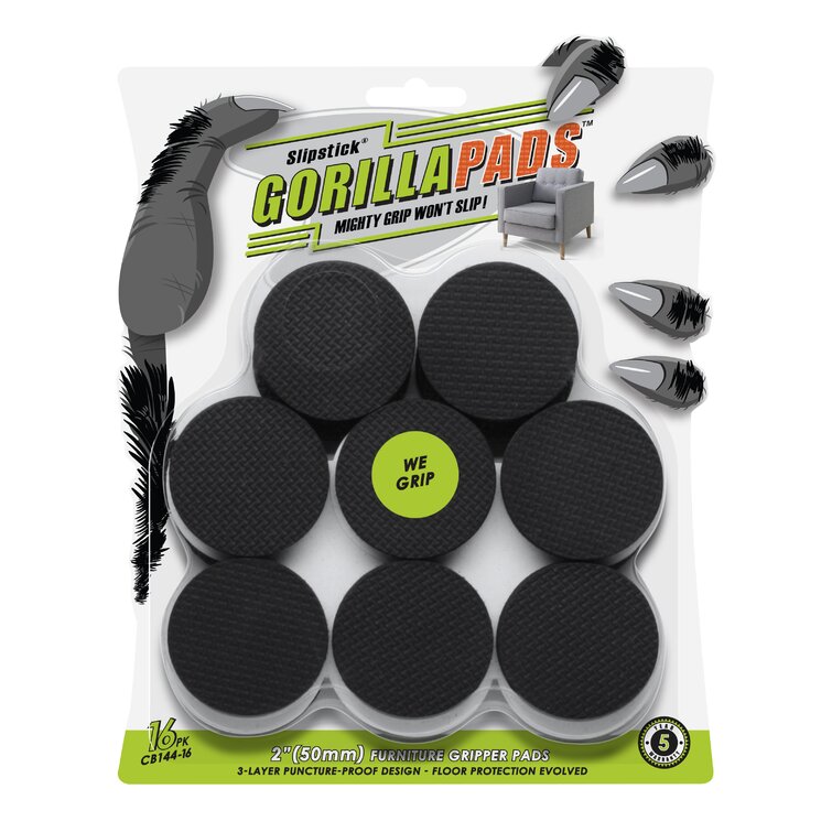 Slipstick Gorillapads 2.5 in. 3 Layer Pucture Proof Furniture Gripper Pads  (16-Pack) CB146-2PK - The Home Depot