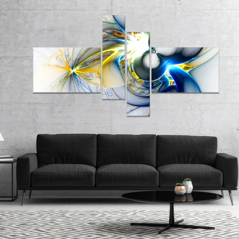 Brillant multicolore plasma - 4 pièces, impression sur toile tendue
