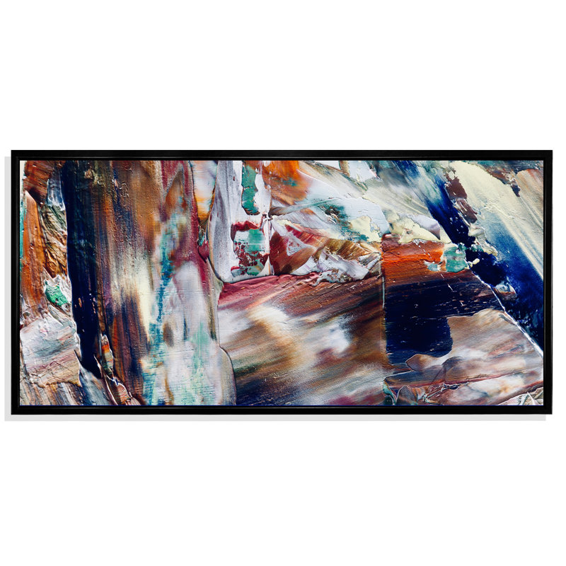 Colorfor Abstract Strokes, peinture sur toile, Cadre noir, L 12 po x H 8 po