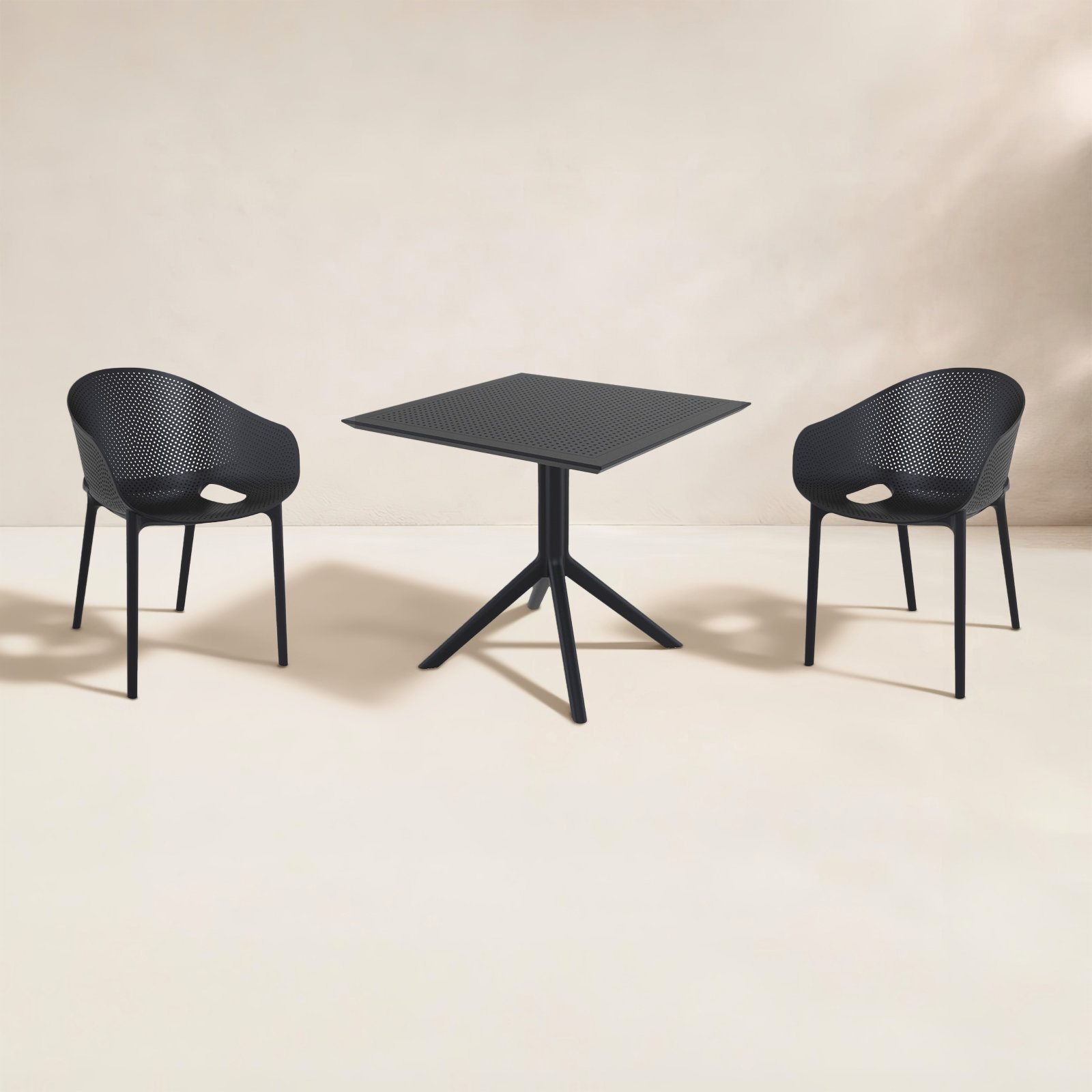 Farrah 32" Patio Bistro Set, Black