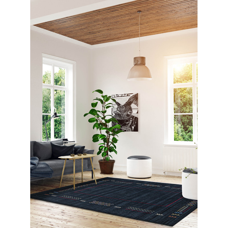 Kashkuli Gabbeh Navy Rug 4'11" x 7'11"