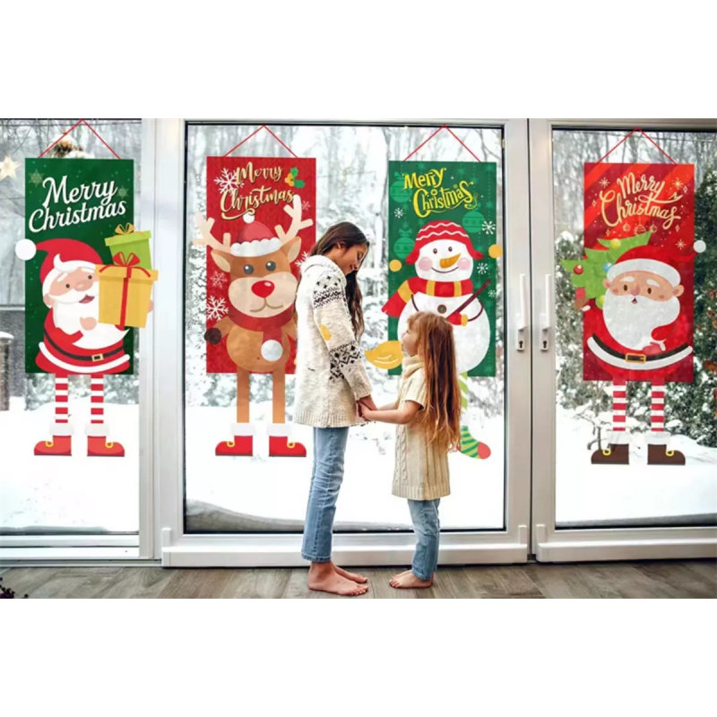 Bannière de porte de Noël suspendue au drapeau Merry Christmas