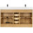 60'' Double Bathroom Vanity with Drawers, Shelf, Outlet, and Engineered Marble Top-2010840389-2010840384