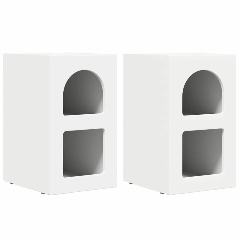 29.5cm W Manufactured Wood Bedside Table, White