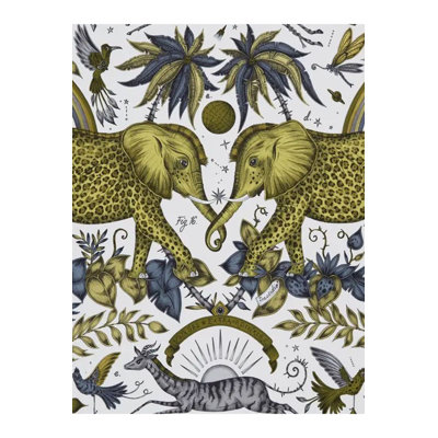 Machine Washable Tropical Tree Elephant Bird Leaf Pattern Modern Decorative Rug