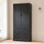 Armoire de cuisine moderne cannelée avec 2 grands tiroirs et 8 étagères à épices, organisateur de rangement autoportant pour salle de bain, salle à manger, bureau, entrée-1596920249