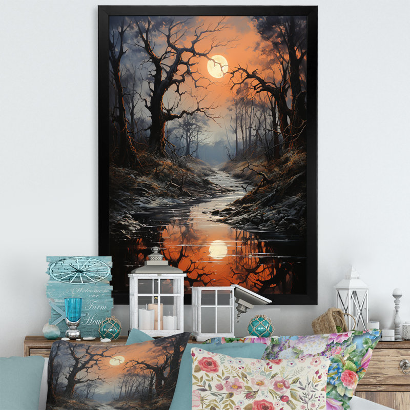 Moonlit Shadows In Winter I sur impression sur toile, Cadre photo noir simple, H 40 po x l 30 po x P 1,5 po