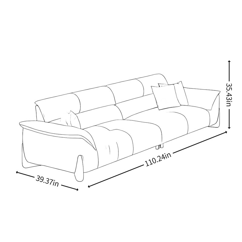 Modern Simple Cream Style Fabric Sofa