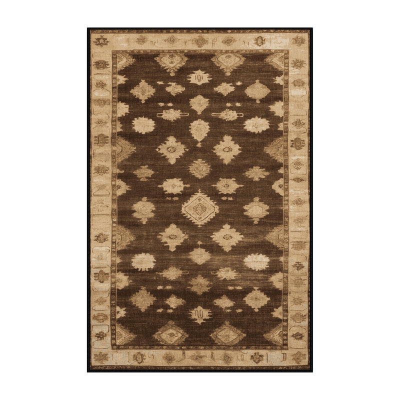 Tapis brun lavable à la machine, Rectangulaire 2 pi x 3 pi