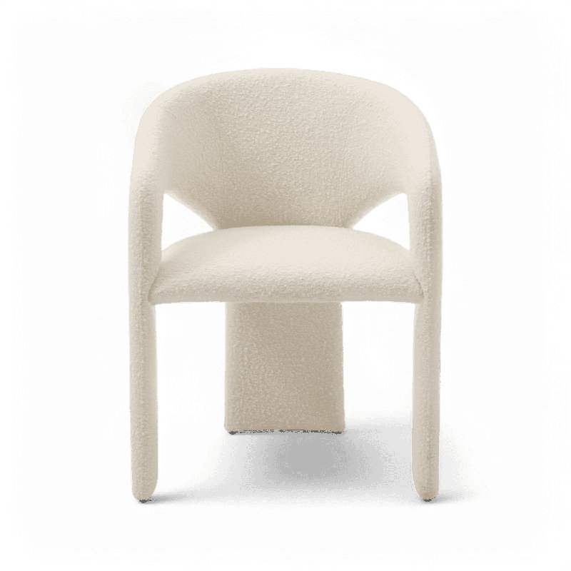 Chaise Aria blanche Boucle, Blanc