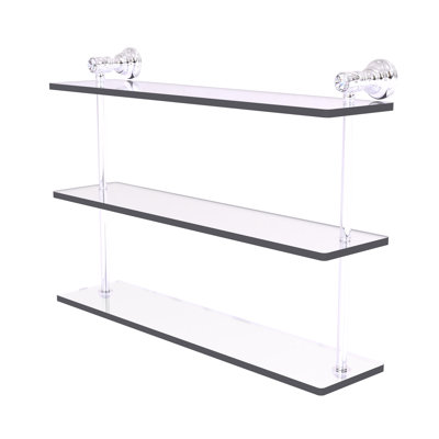Freyja 3 Piece Glass Tiered Shelf with Towel Bar