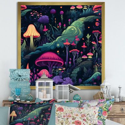 Magical Mushroom Enchanted Forest I sur impression sur toile