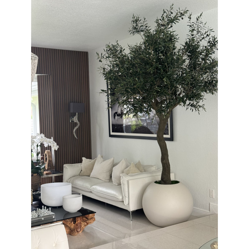 Artificial Olive Tree 30? Globe Planter, Beige
