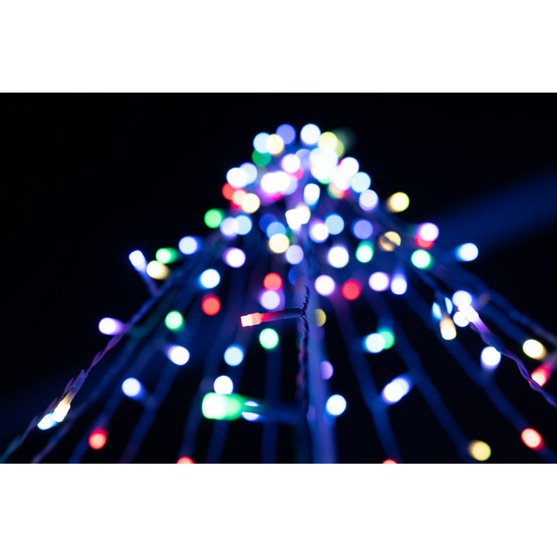 82.67'' Christmas Tree Multi-Function Lighted Display LED Tree with Star, Red/Green/Blue
