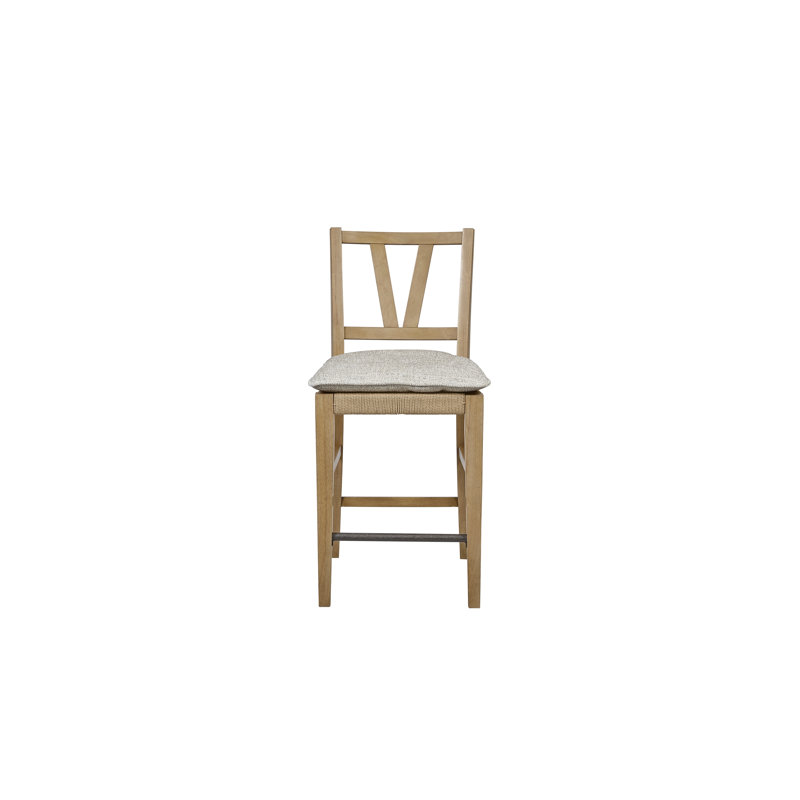 Chaise à dossier à lattes à hauteur de comptoir - Cajou (ensemble de 2)