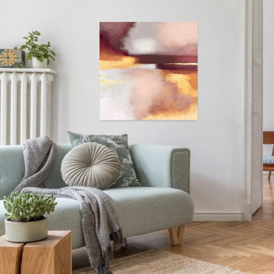 Burgundy Sunset Abstract Colorful Modern Wall Art Print