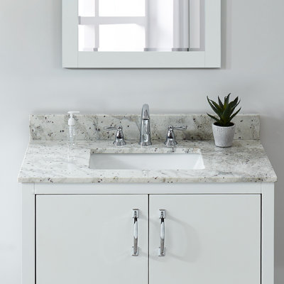 Plateau de meuble-lavabo simple en granite avec lavabo 31 po