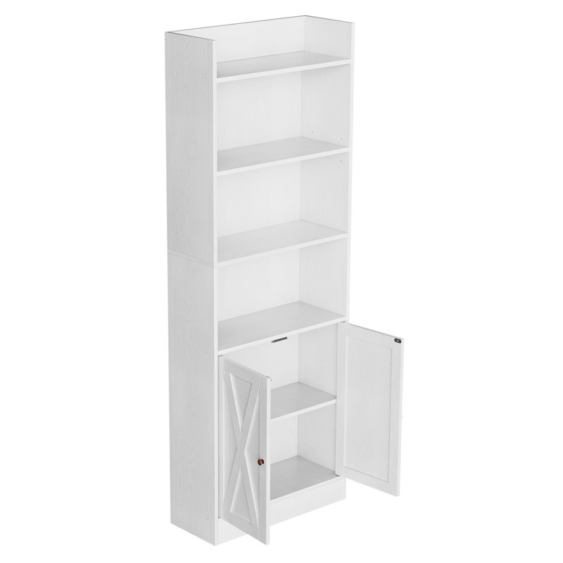 Bibliothèque industrielle 67 "à 6 niveaux avec portes doubles et tablettes réglables