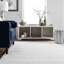 Tapis blanc à poils longs performance tissé à la machine Ainsley-1384512732