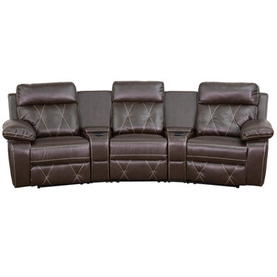 Alexanndra 3-Seat Reclining LeatherSoft Theater Seating Unit