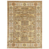 Hand Knotted Cotton Area Rug in Camel And Ivory