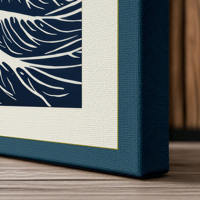 Sailing Ship Under Sun Coastal - Wrapped Canvas, 36x24 - 91.4 x 61.0 cm, Teal Border