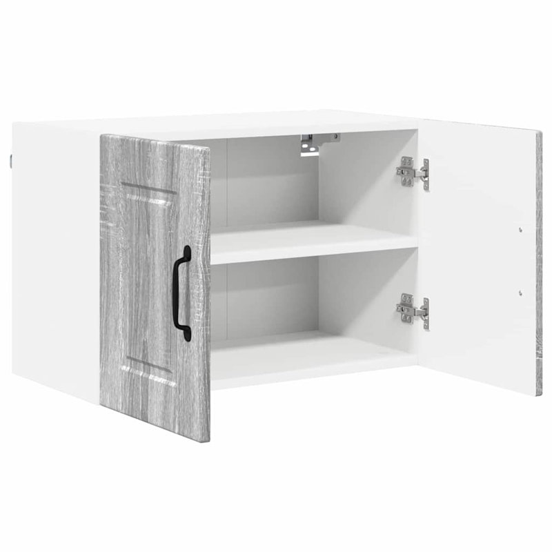 Vidaxl Kitchen Wall Cabinet With Shelf 2 Pcs Old Wood 60 X 31 X 40 Cm, Grey Sonoma