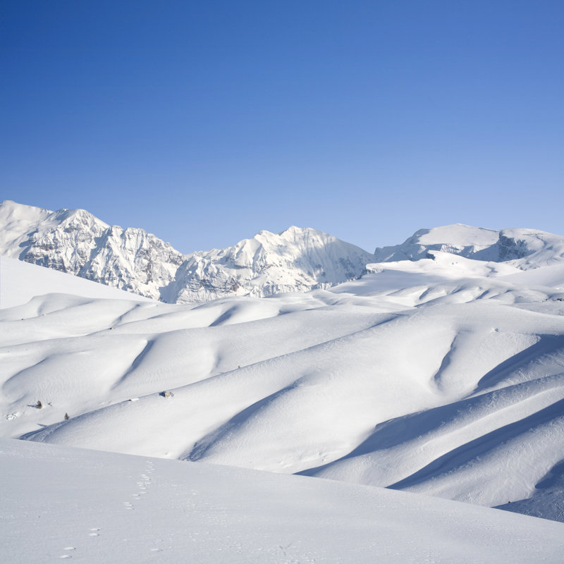 Snowy Mountains 1 Piece Wrapped Canvas Wall Art, 91cm H x 91cm W x 3.8cm D