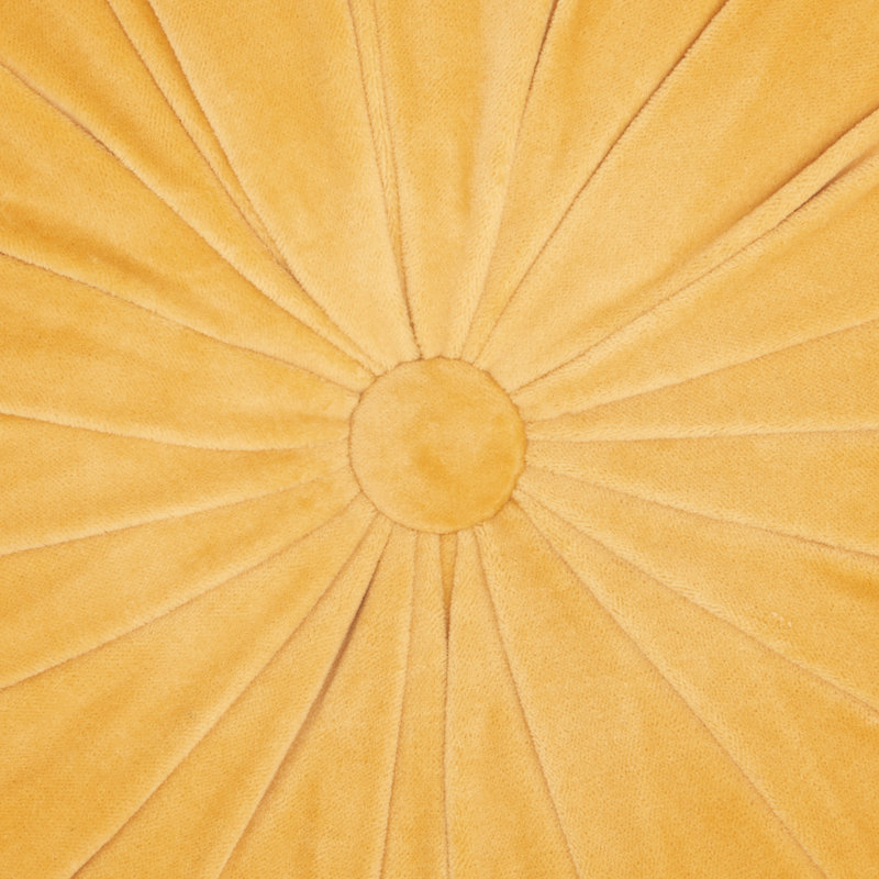 Therese 16" Tufted Round Throw Pillow, 16'' H X 16'' W, Yellow