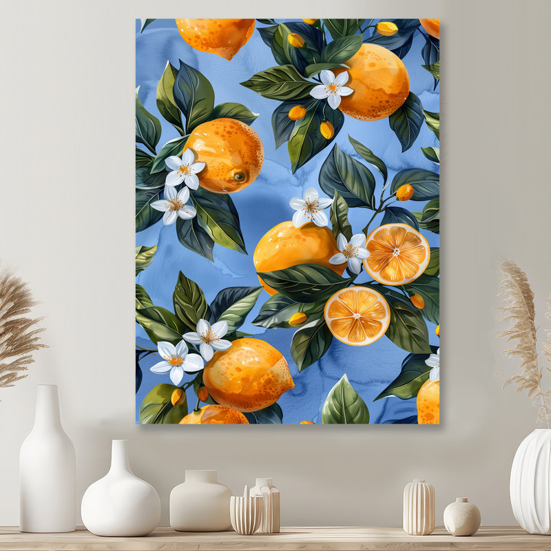 Marlement - fruits, art mural salon, Sans cadre, métal, H 12 po x l 20 po