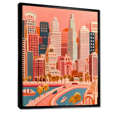 Pop Art Los Angeles Cityscape II - Los Angeles Wall Art Living Room