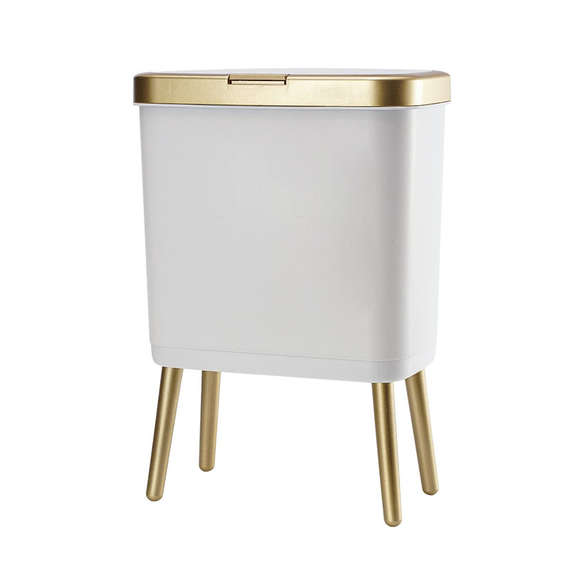 Poubelle en plastique (4 gallons), Blanc
