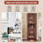 71" H Tall Corner Storage Cabinet With 4 Glass Doors And 5 Shelves, Home Space Saver For Bathroom, Living Room, Mid Century Design, Red Walnut