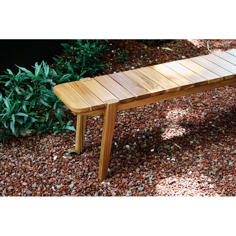 Apanas Outdoor Teak Dining Bench, Sealed