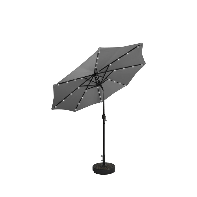 Pavillon de jardin permanent en métal Parasol de marché éclairé avec support remplissable, Blanc