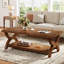 Table basse en bois massif avec rangement, table basse rectangulaire pour le salon