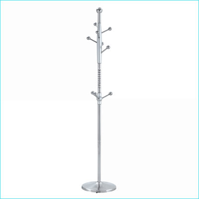 Portemanteaux, métal moderne de 72 pouces et amp; Portemanteau en bois massif avec supports amovibles, argent / or | Argent | Métal, bois massif