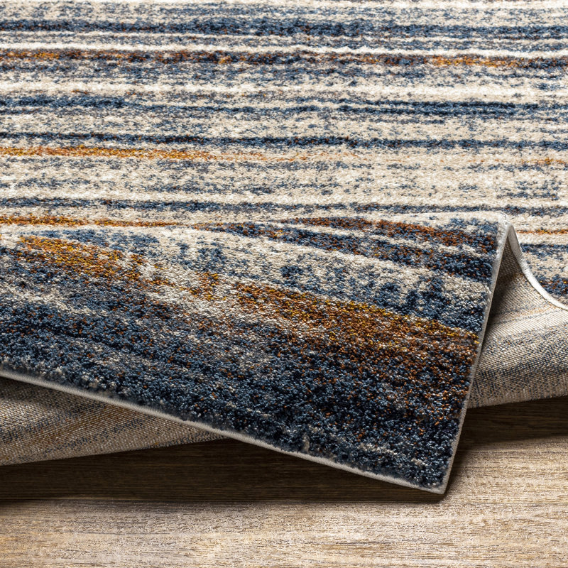 Dunigan Abstract Machine Woven Area Rug in Brown/Gray, Rectangle 2' x 3'