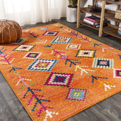 Blakely Tribal Love Geometric Orange/Multi Rug