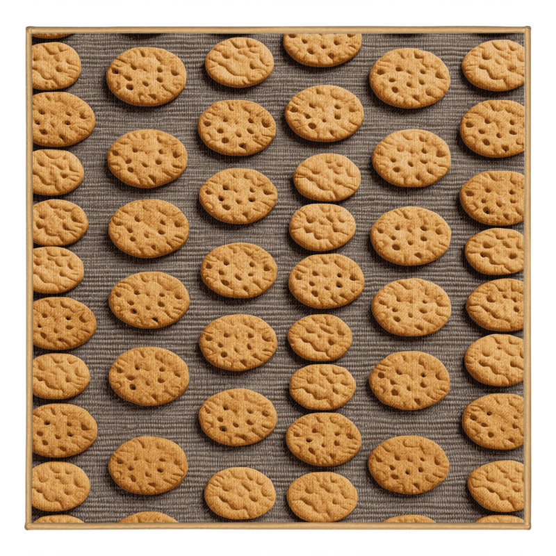  Washable Digestive biscuits Desserts Area Rug, Carré 4 pi