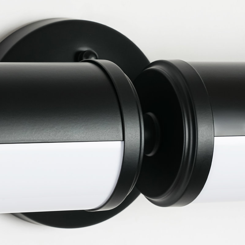 Modern 2-Light Matte Black LED Wall Sconce with Rotatable Acrylic Tube Shades