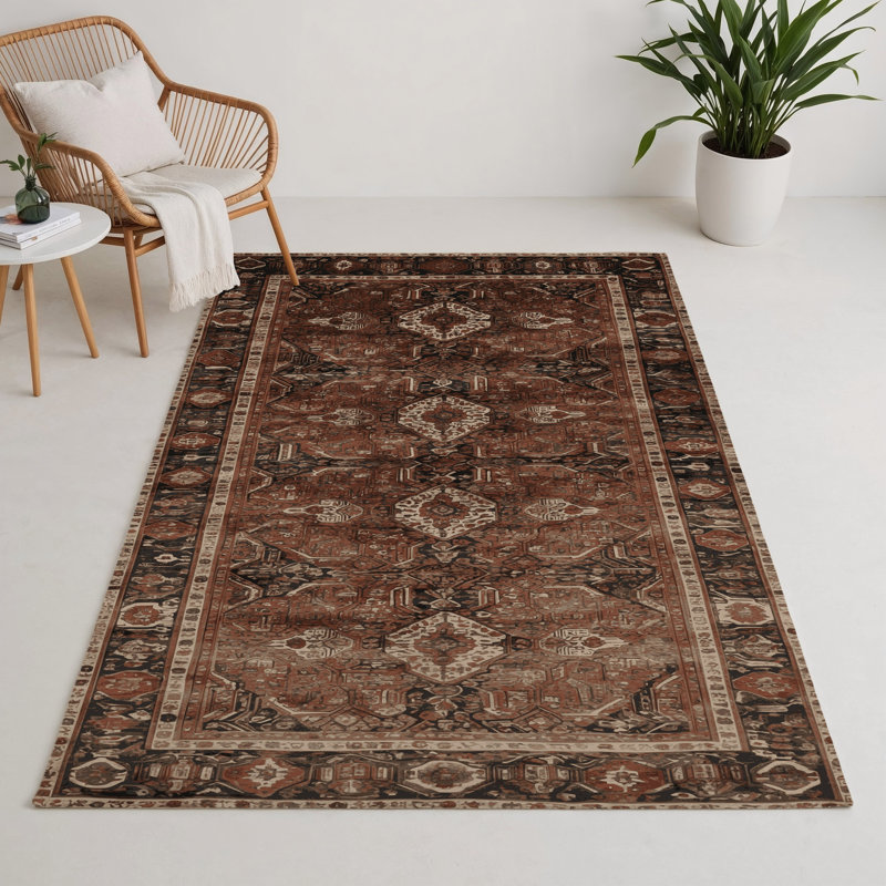 Tapis turc intérieur et extérieur brun, Rectangulaire 3 pi x 5 pi