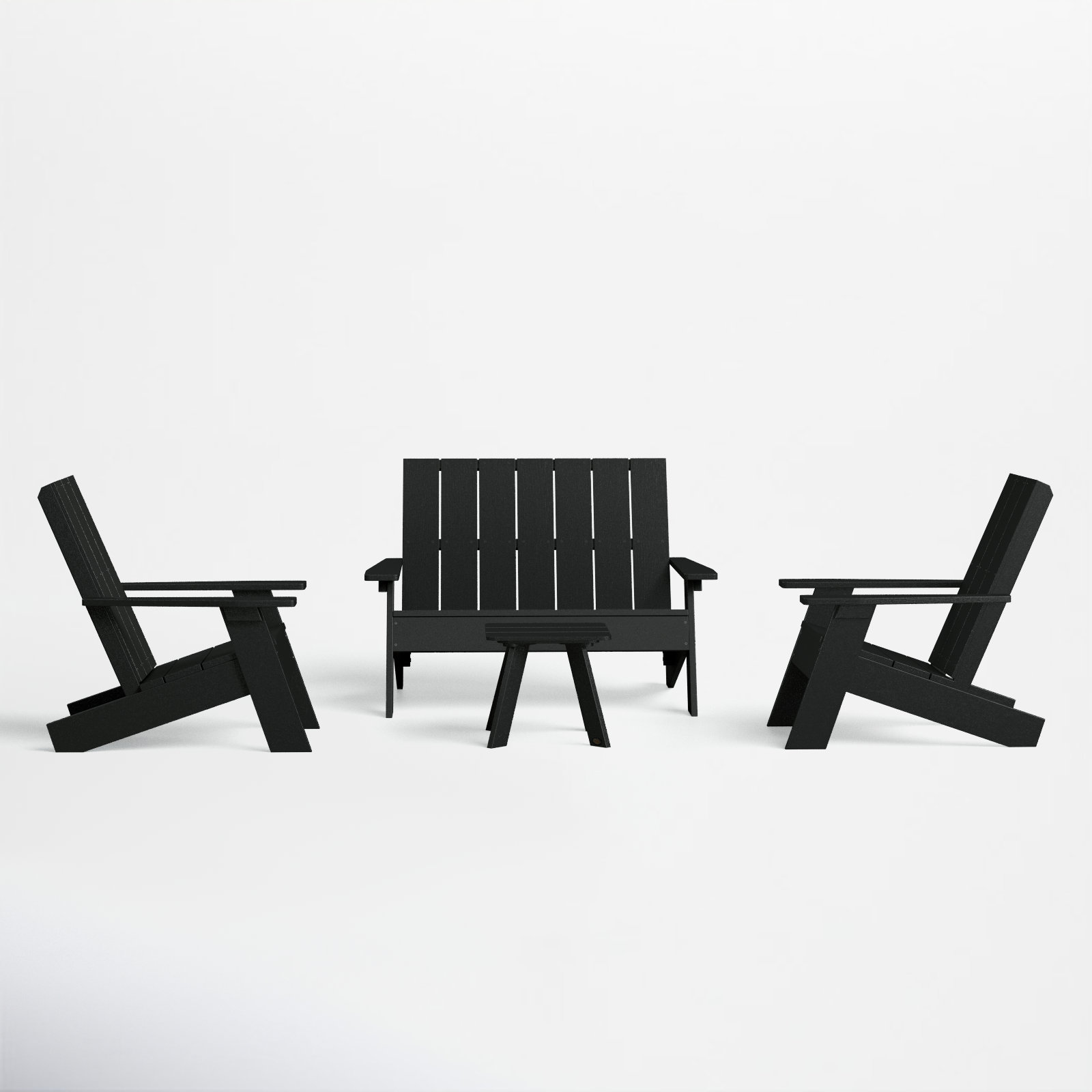 Byrnes 4 - Person Patio Conversation Set, Black