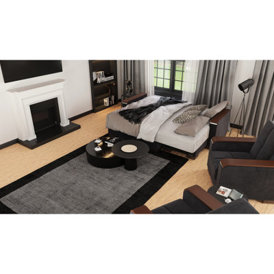 Méridienne rembourrée en microfibre noire convertible en zone de couchage, 3 places, compartiment de rangement, capacité de charge de 1000 lb, fonction clic-clac, sièges fermes épais, structure en métal avec rangement,